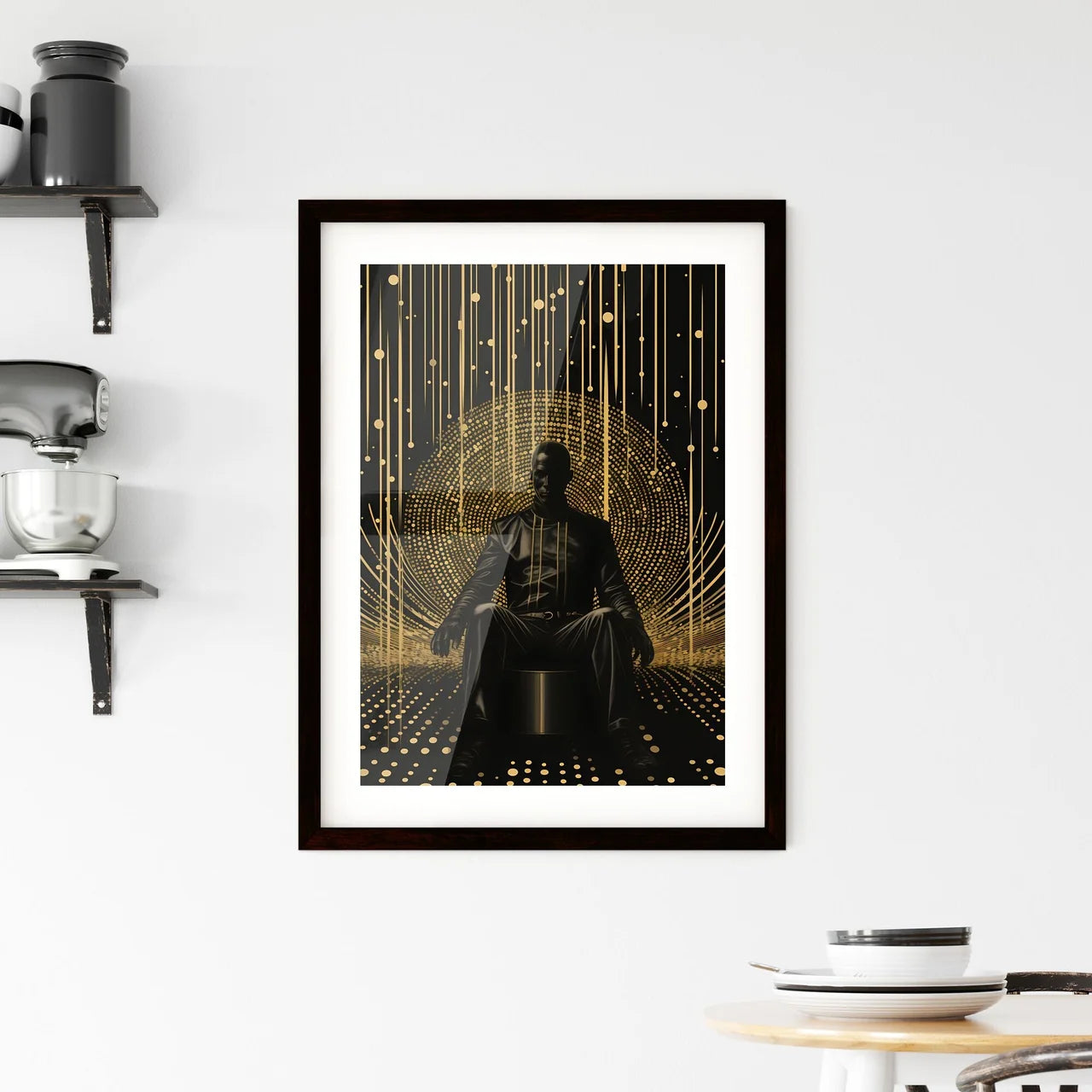 A Poster of halftone pattern found footage o Framed Print