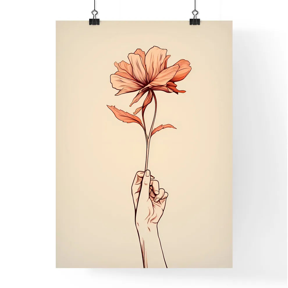A Poster of hand holding a flower - A Hand H Poster