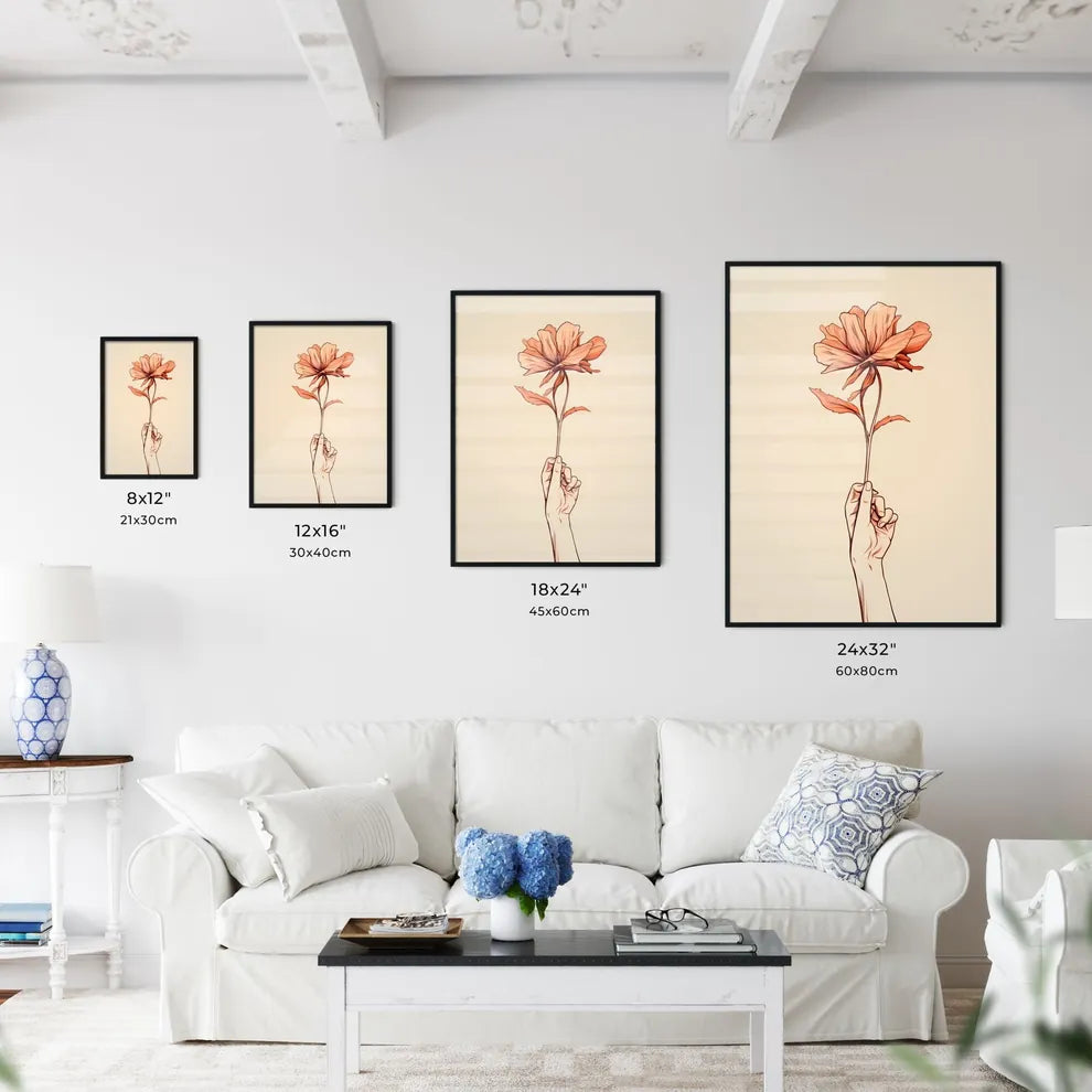 A Poster of hand holding a flower - A Hand H - Kitchen Hangings