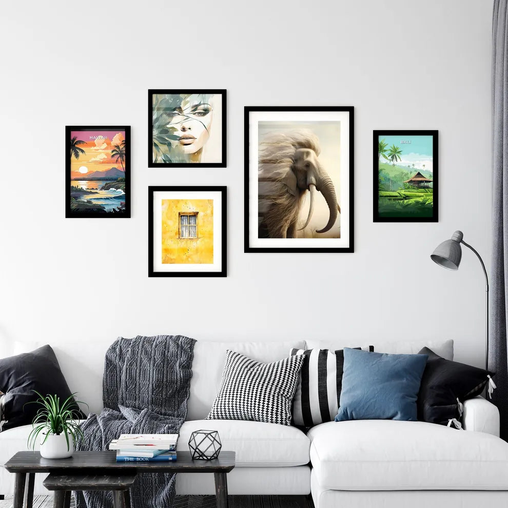 A Poster of An elephant covered with long slender hair  Art Print
