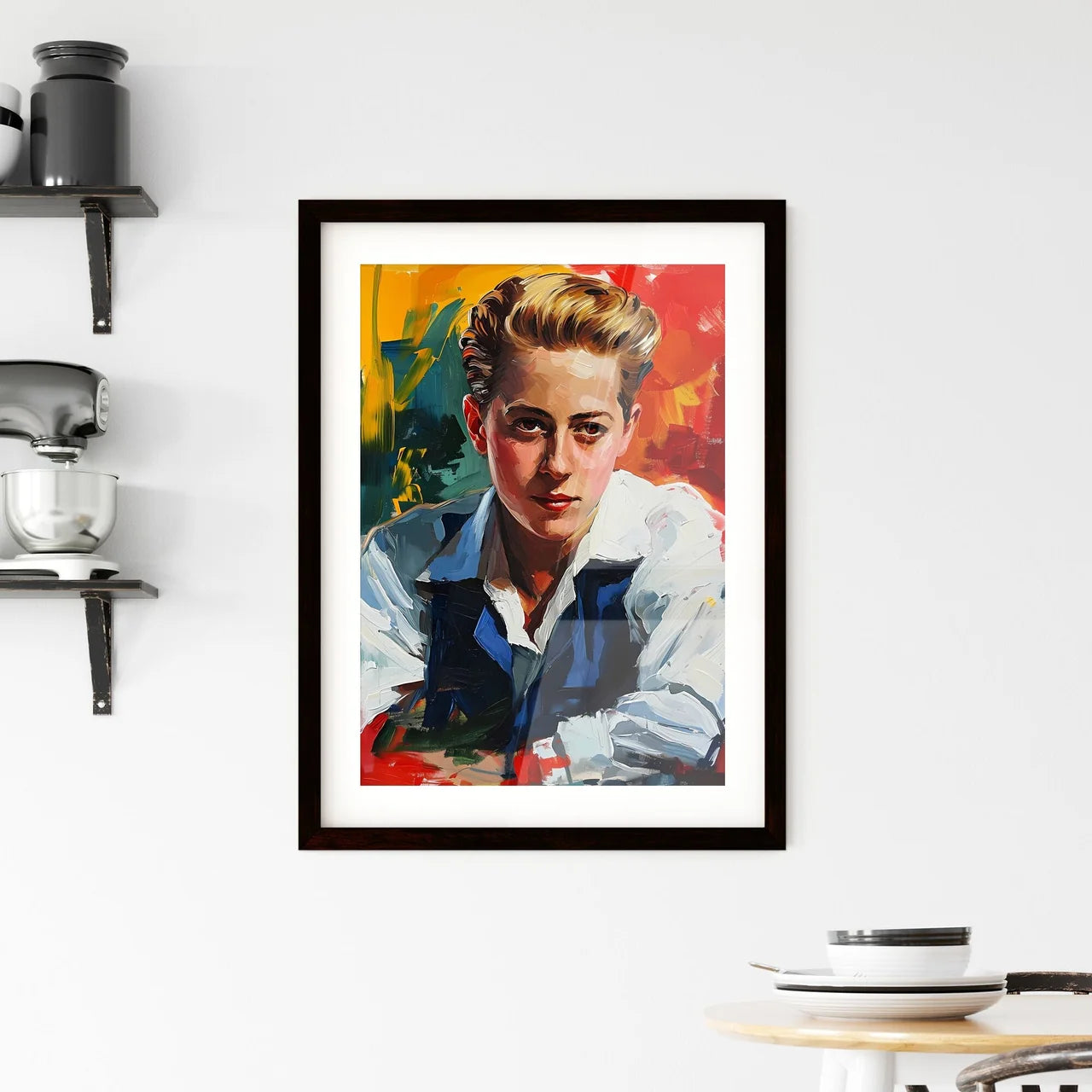 A Poster of Phyllis Dietrichson Portrait wit Framed Print