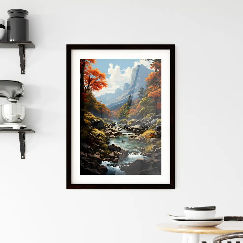 A Poster of Great Smoky National Park - A Ri Framed Print