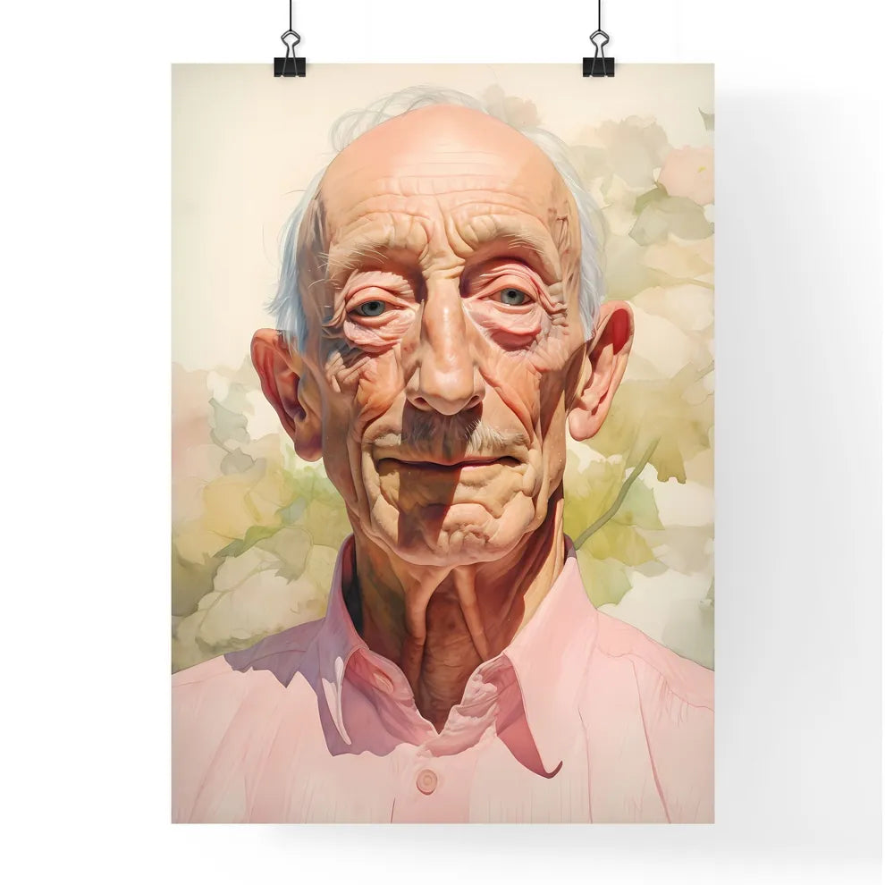 A Poster of elderldy mans full face - A Man In A Pink Shirt Default Title