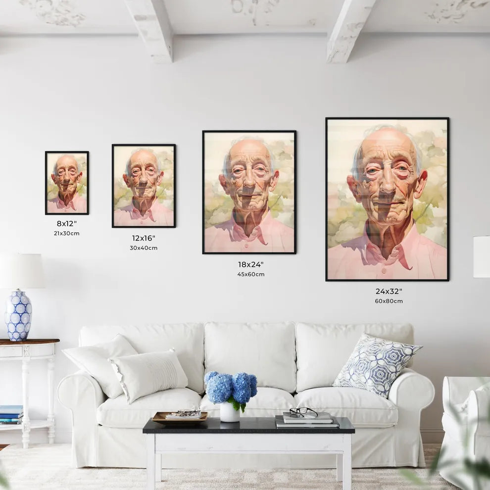 A Poster of elderldy mans full face - A Man In A Pink Shirt Default Title