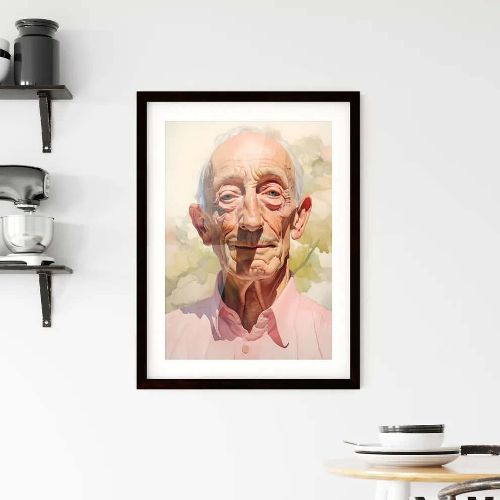 A Poster of elderldy mans full face - A Man In A Pink Shirt Default Title