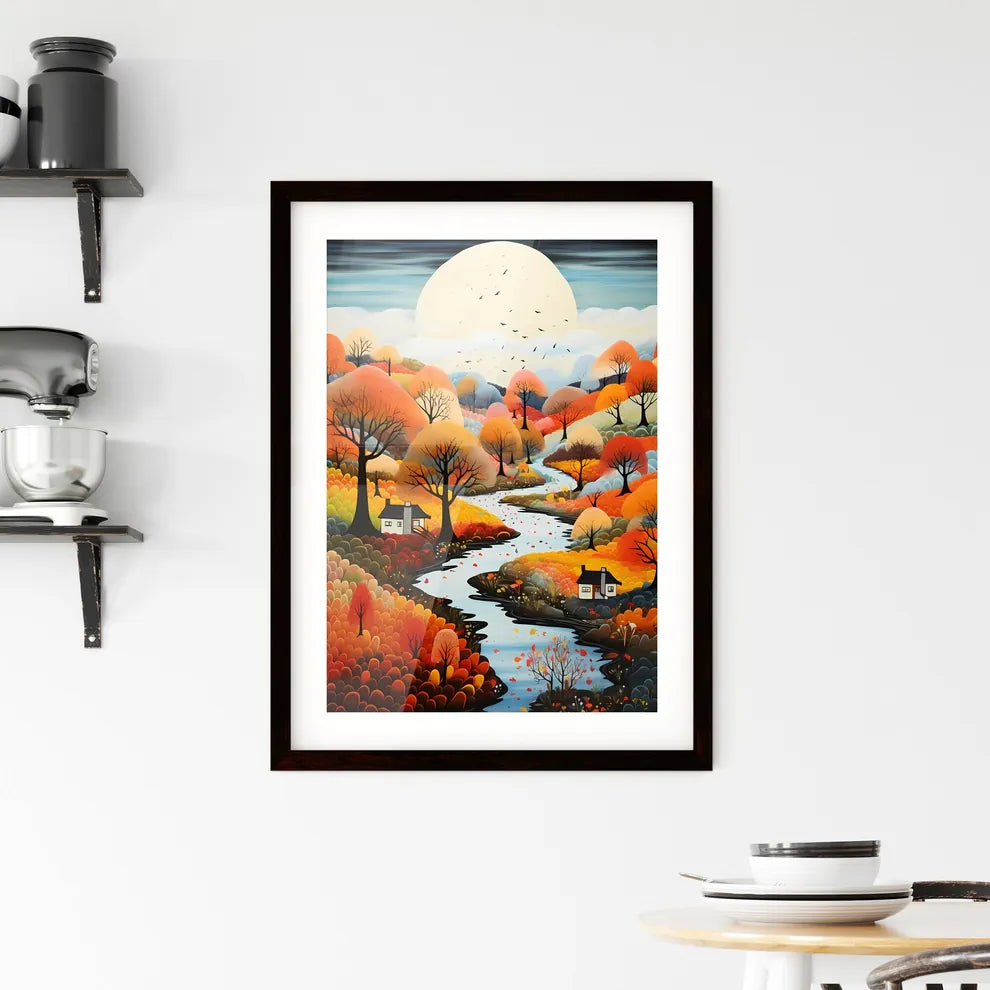 A Poster of autumn landscape - A Painting O Framed Print