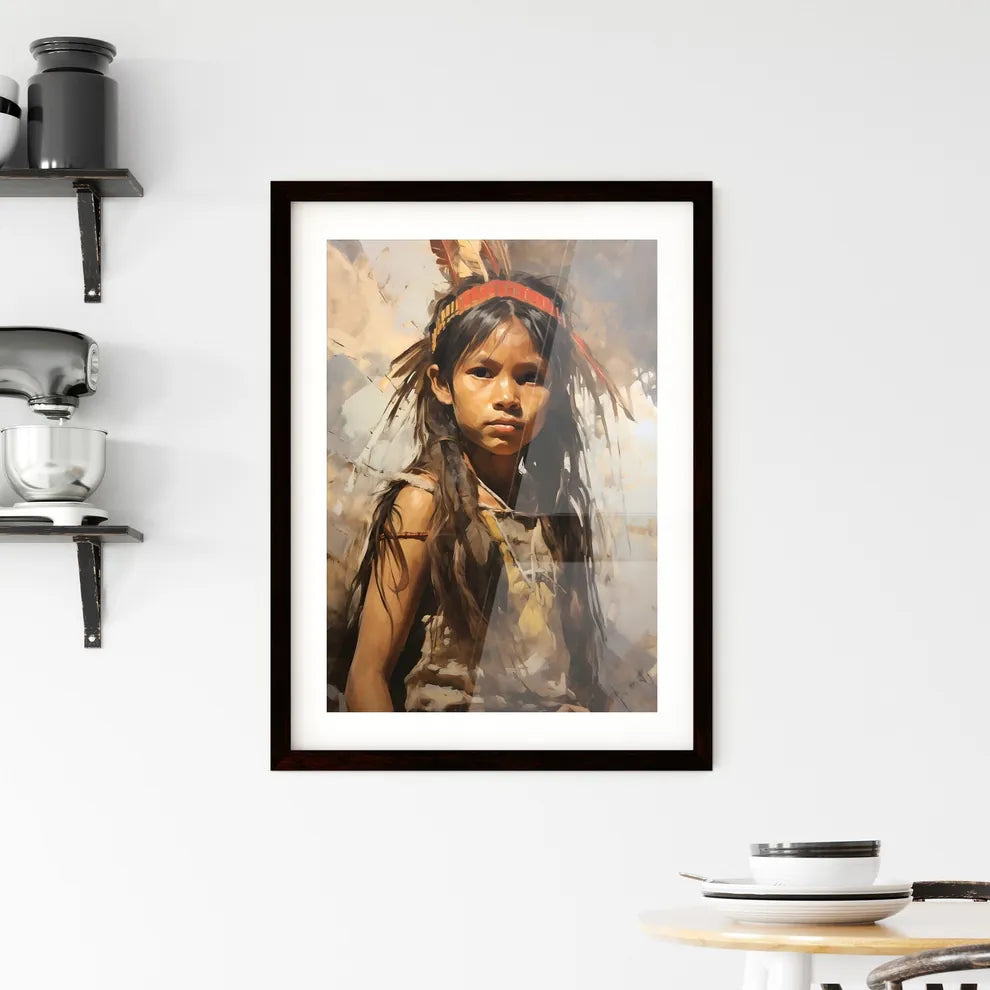 A Poster of indigenous child portrait cinema Framed Print