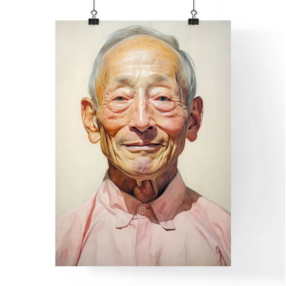 A Poster of elderldy mans full face - A Man In A Pink Shirt Default Title