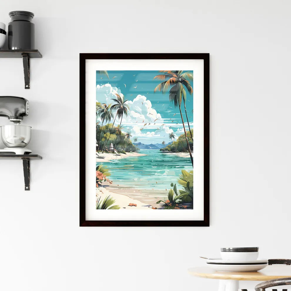 A Poster of Maldives travel Posters in retro Framed Print