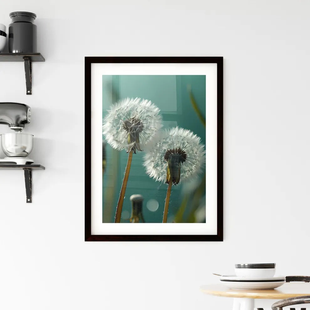 A Poster of On a light green background  Framed Print