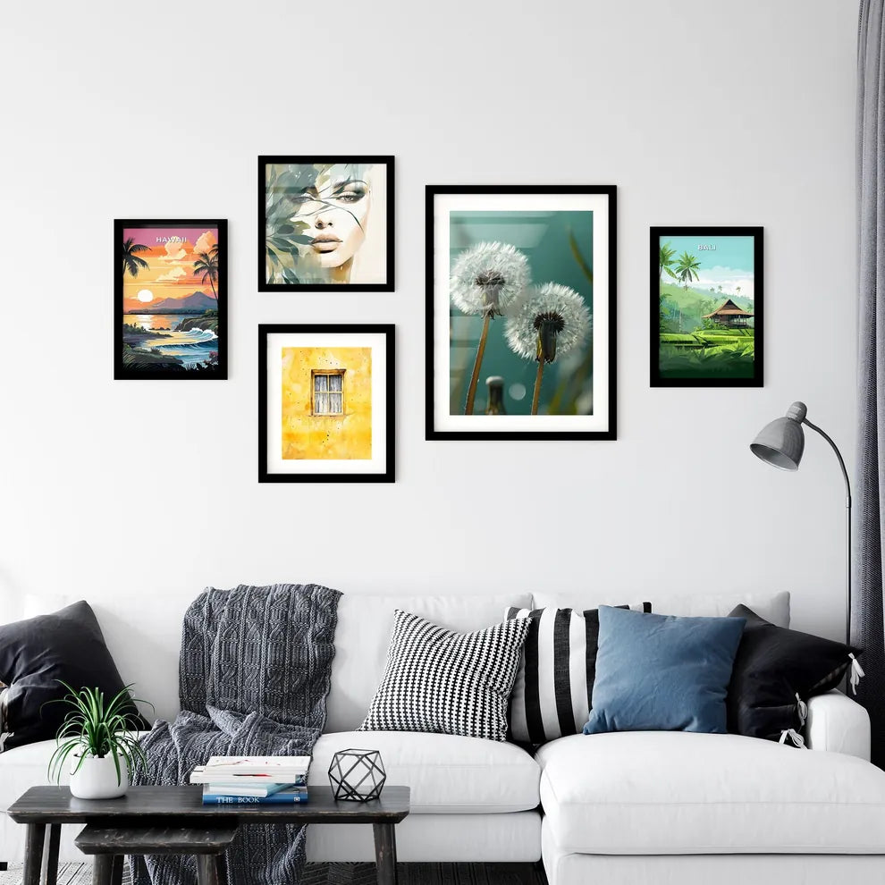 A Poster of On a light green background  Art Print