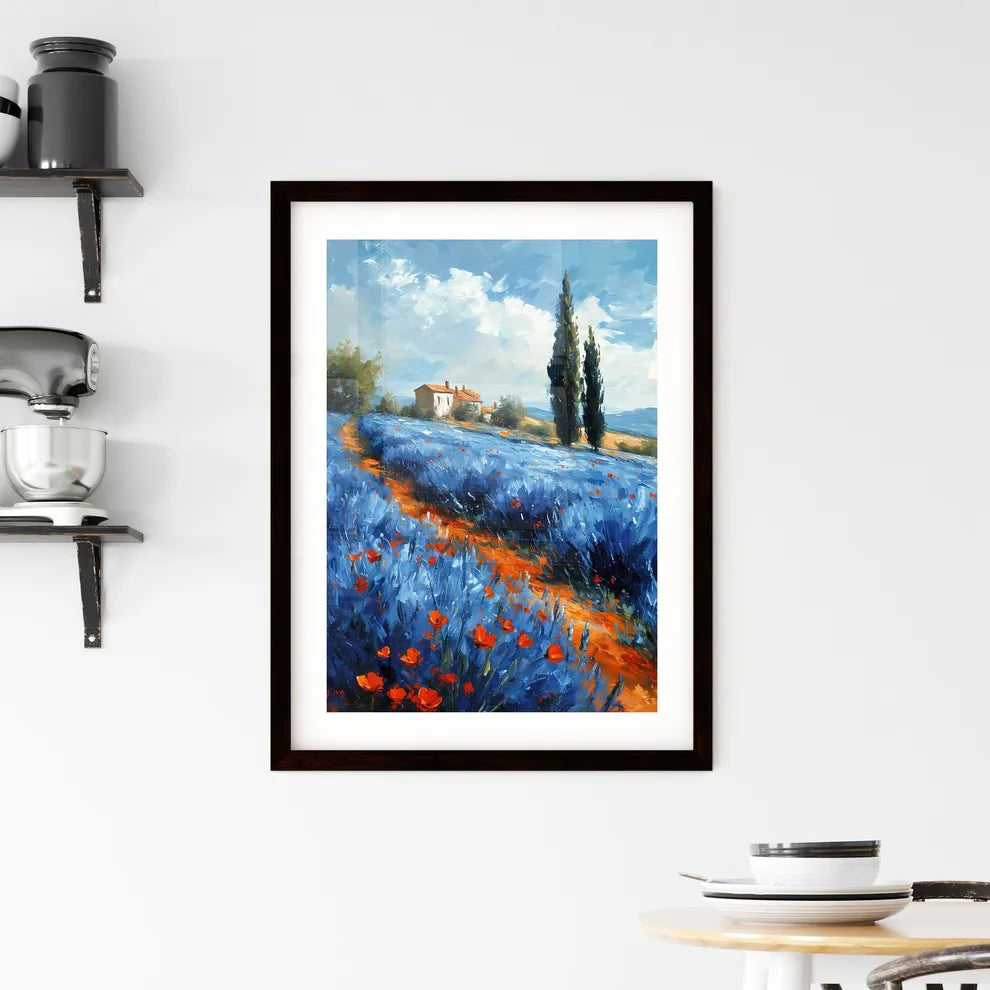 A Poster of Provence France - A Field Of F Framed Print