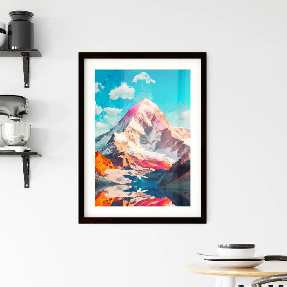 A Poster of The highest mountain in the worl Framed Print