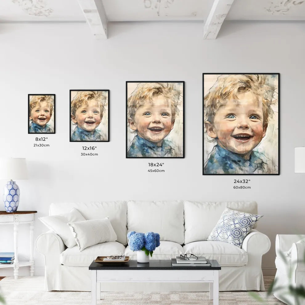 A Poster of beautiful baby with blue eyes sm - Kitchen Hangings