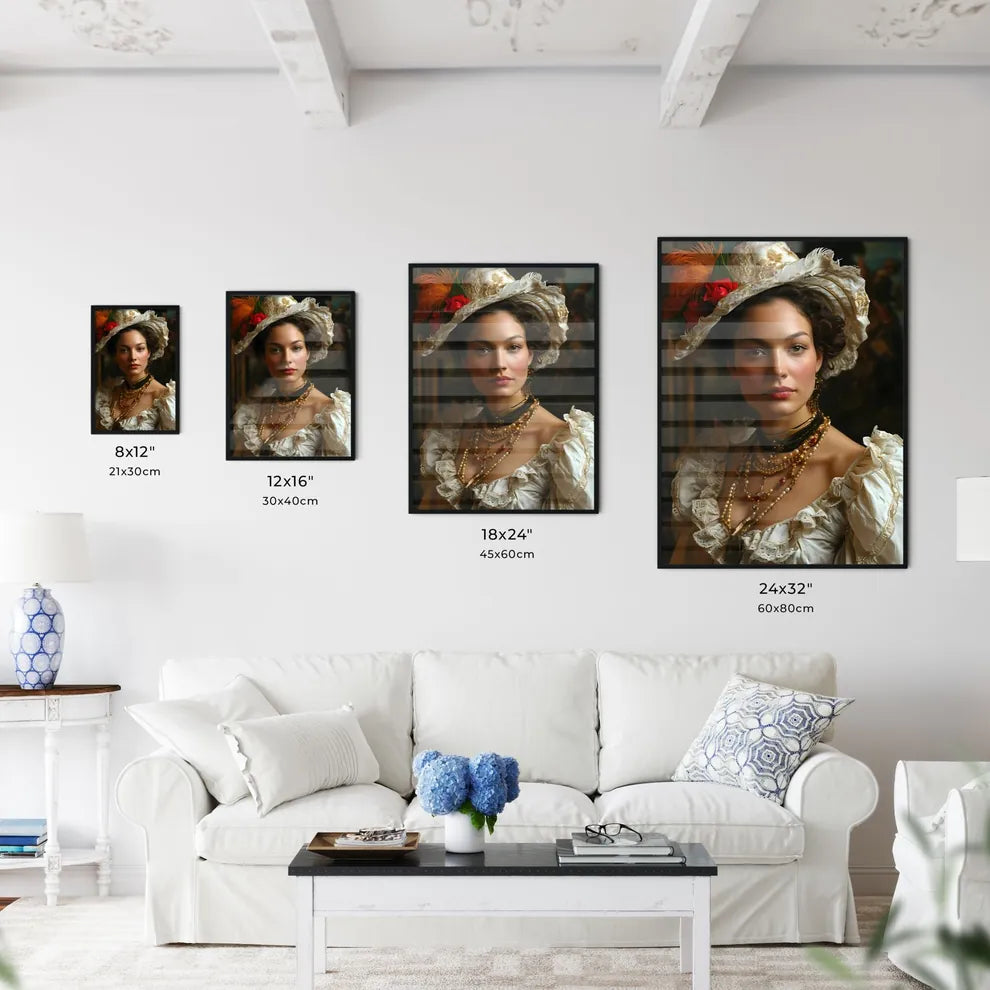 A Poster of a woman with feathers - A Woman  - Kitchen Hangings