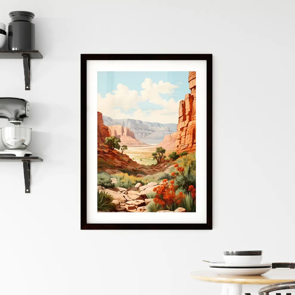 A Poster of Red Rock California - A Landscap Framed Print