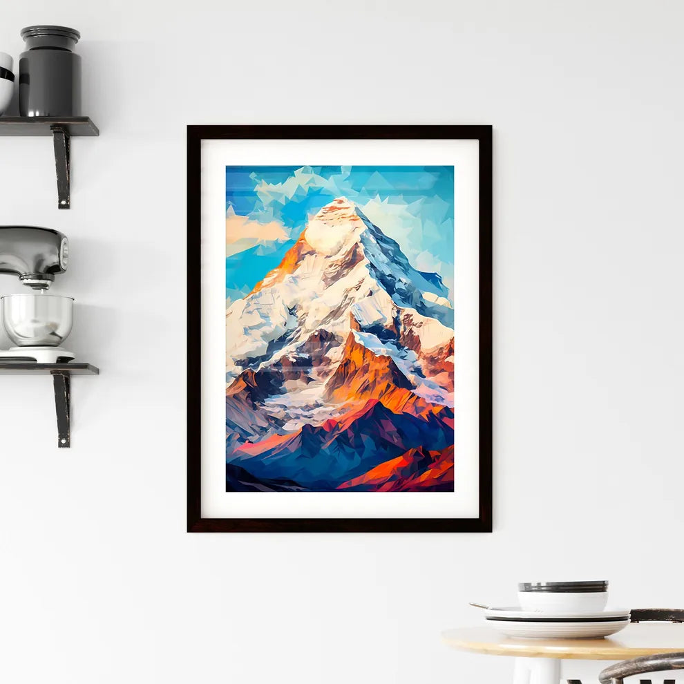 A Poster of The highest mountain in the worl Framed Print