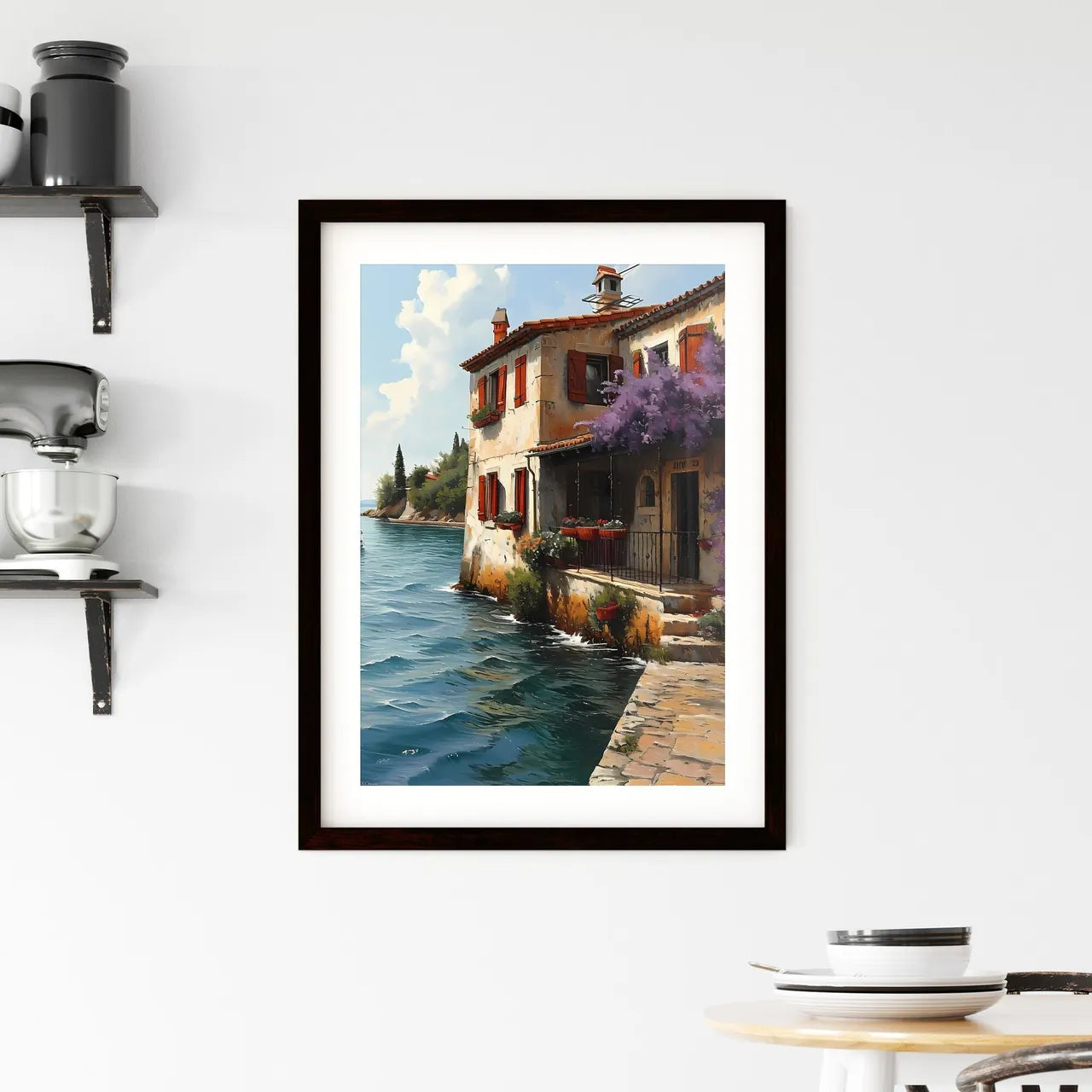 A Poster of Provence France - A House Next To The Water Custom Print