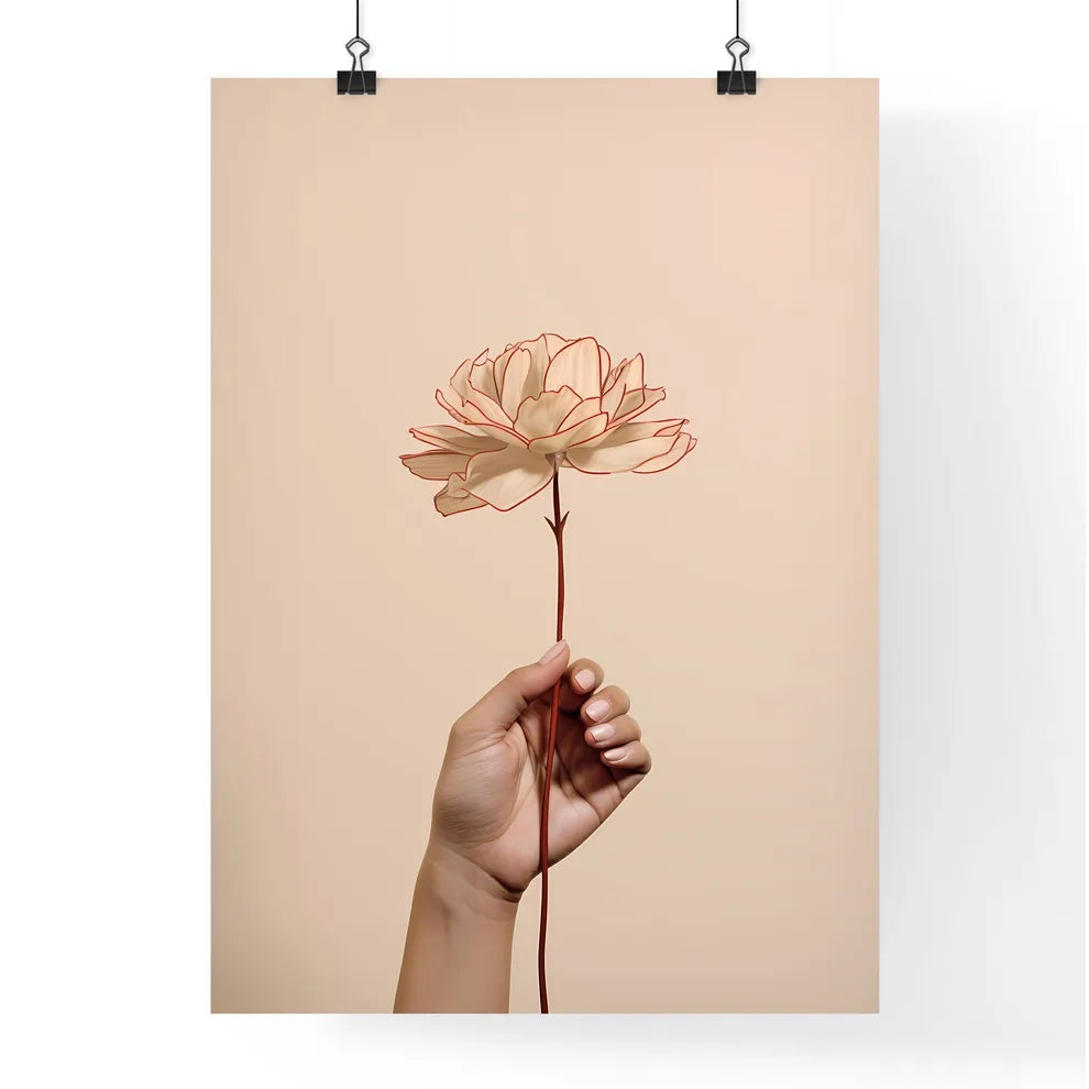 A Poster of hand holding a flower continuous Poster