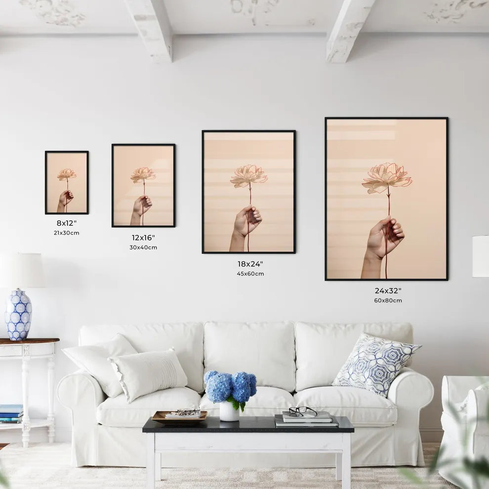 A Poster of hand holding a flower continuous - Kitchen Hangings