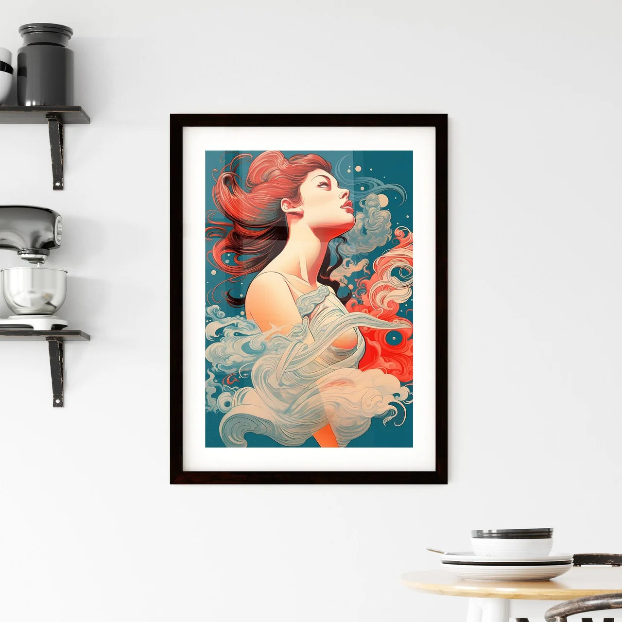 A Poster of Cinderella running in her chic - Framed Print