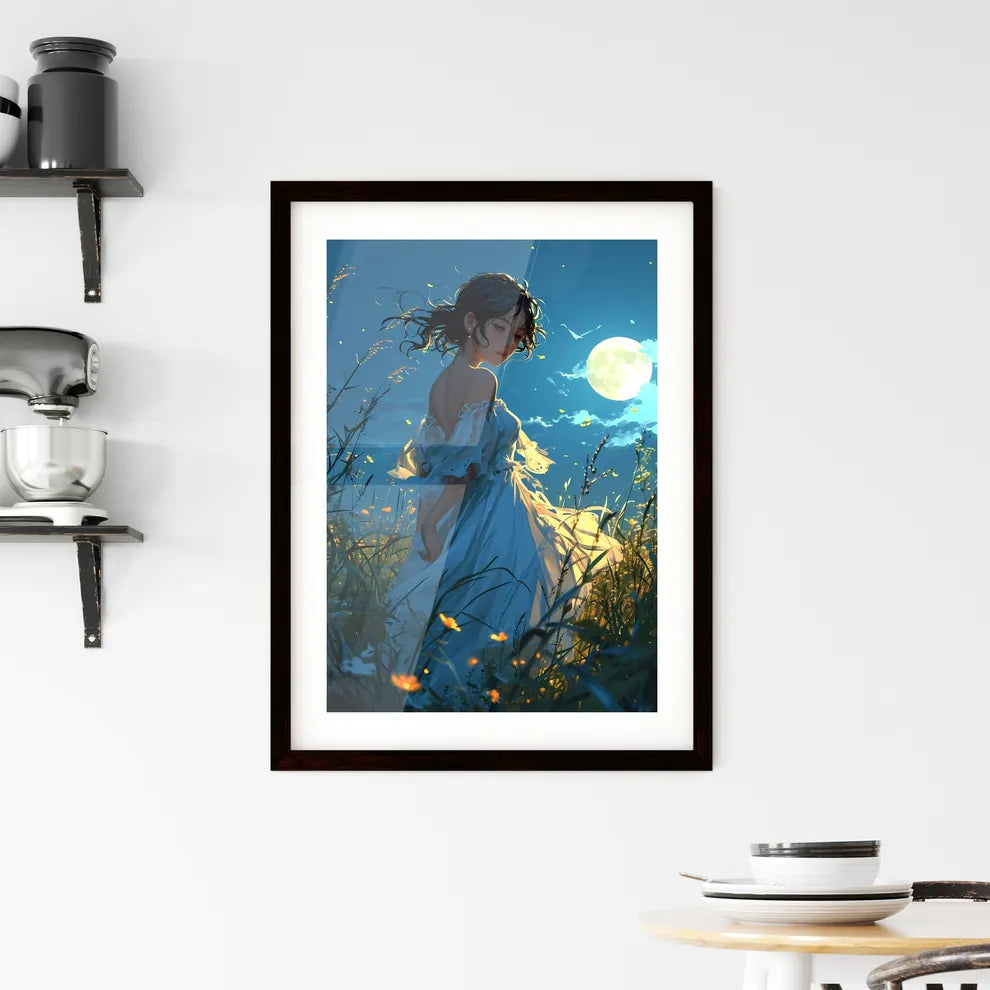 A Poster of a nocturne - A Woman In A Framed Print