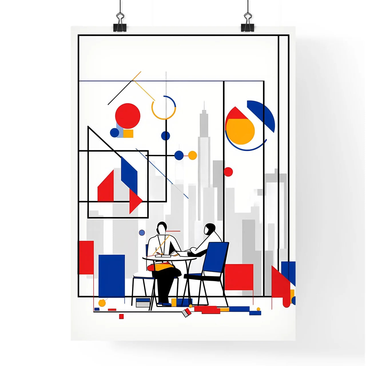 A Poster of minimalist office art - A Couple Poster