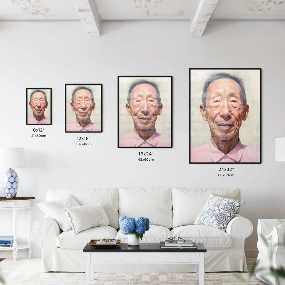A Poster of elderldy mans full face - A Man In A Pink Shirt Default Title