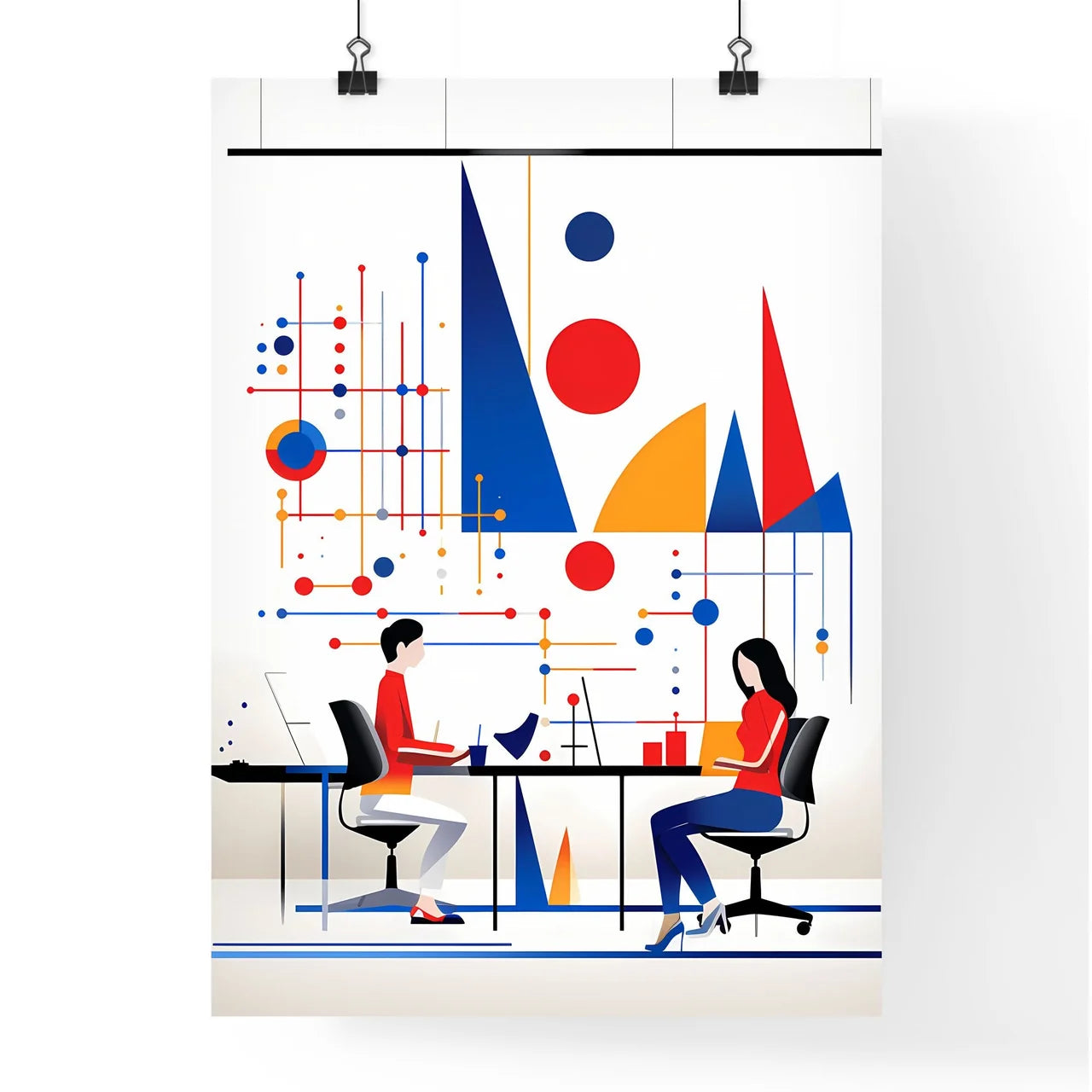 A Poster of minimalist office art - A Man An Poster