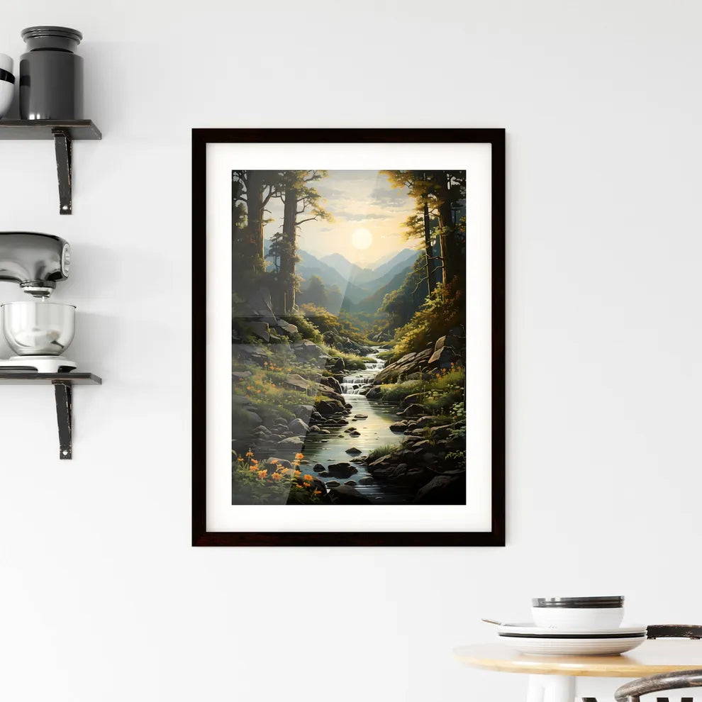 A Poster of Great Smoky National Park - A Ri Framed Print