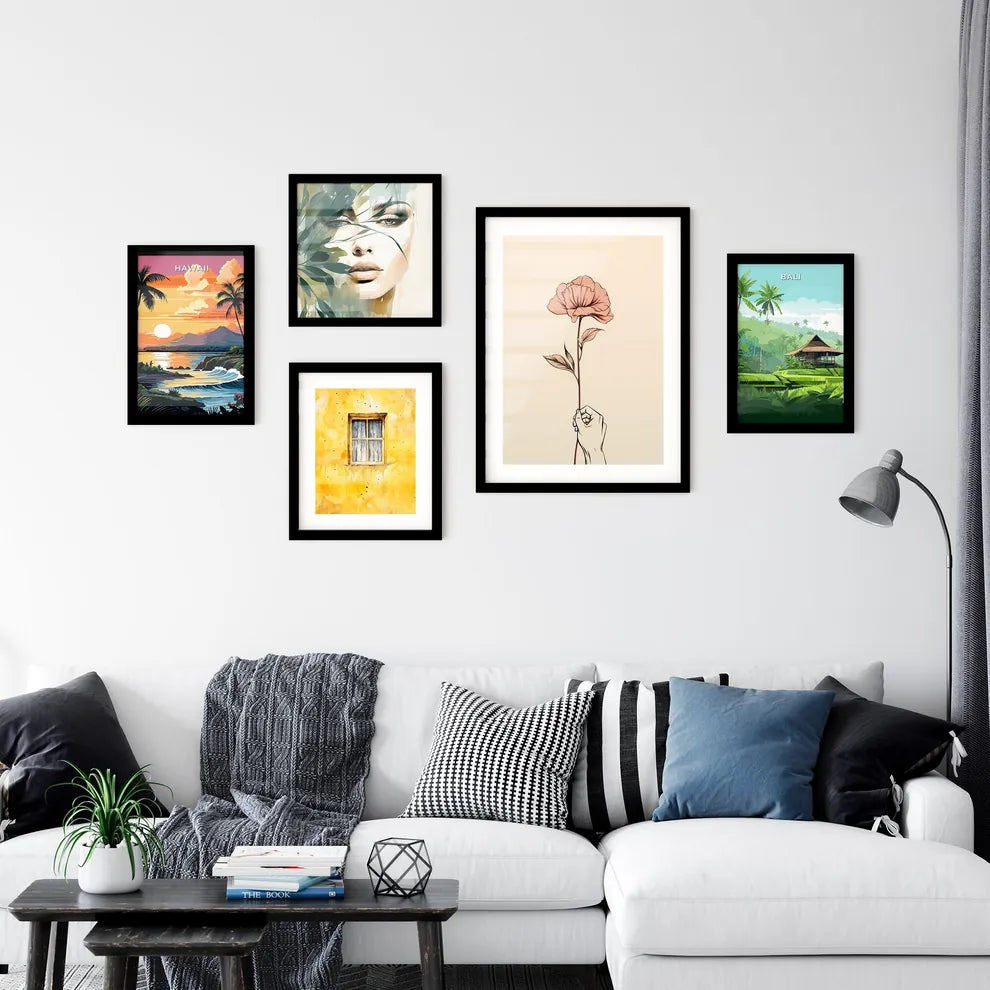 A Poster of hand holding a flower continuous Wall Art