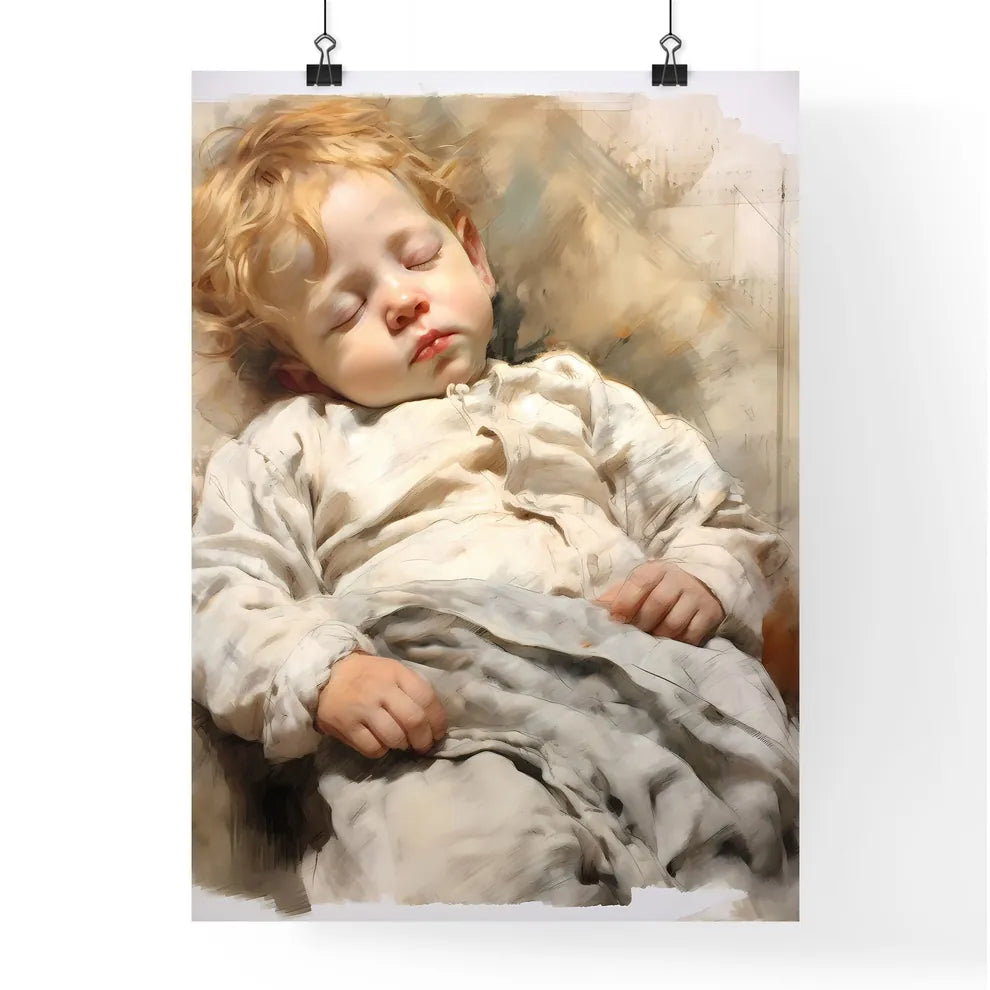 A Poster of lovely baby sleeping - A Child S Poster