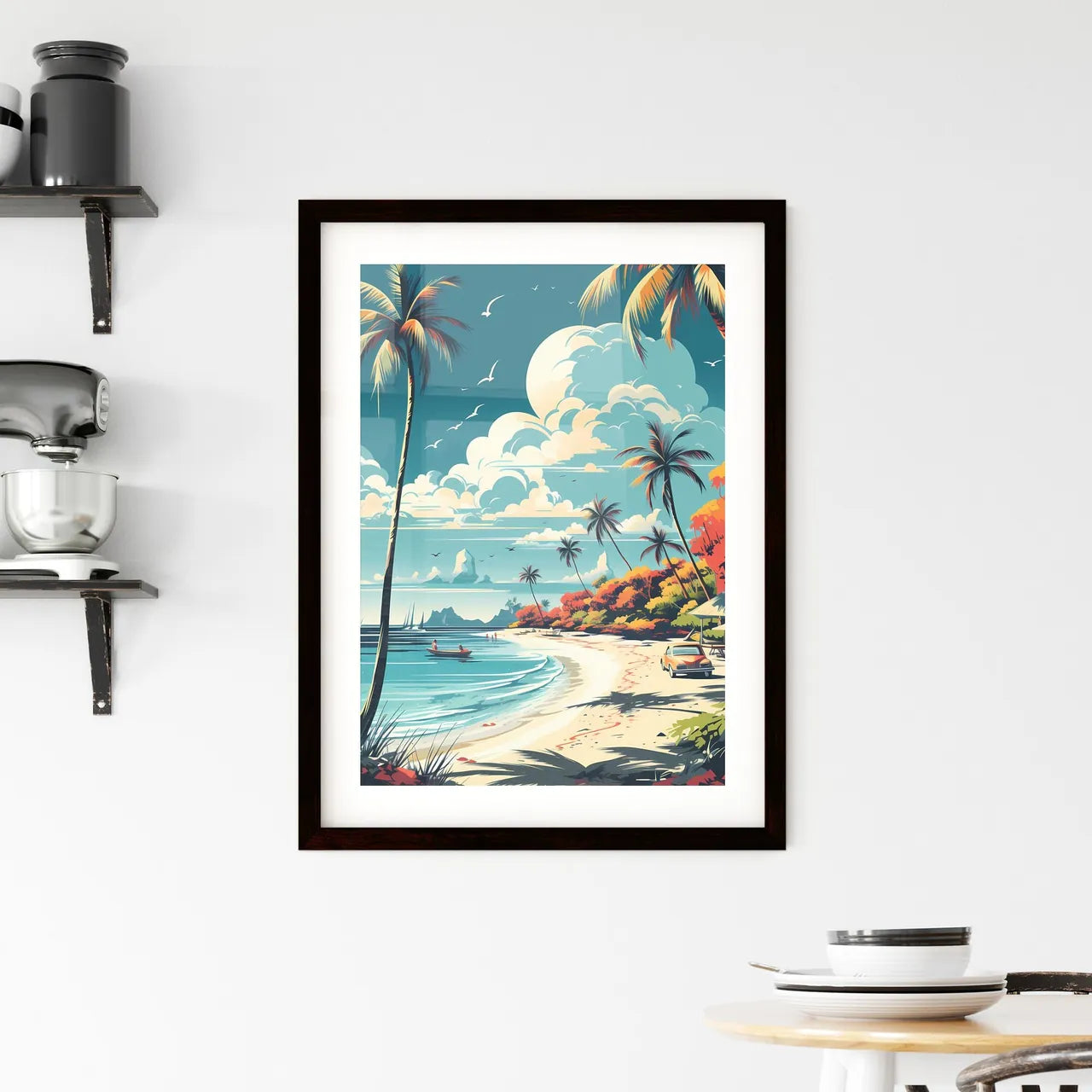 A Poster of Maldives travel Posters in retro Framed Print