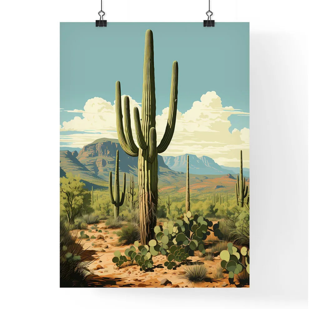 A Poster of Saguaro National Park - A Cactus Poster
