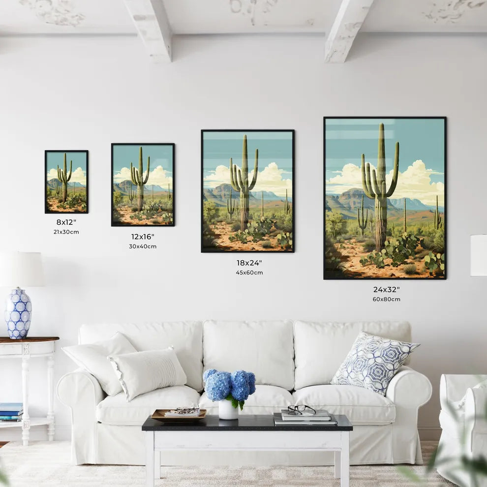 A Poster of Saguaro National Park - A Cactus - Kitchen Hangings