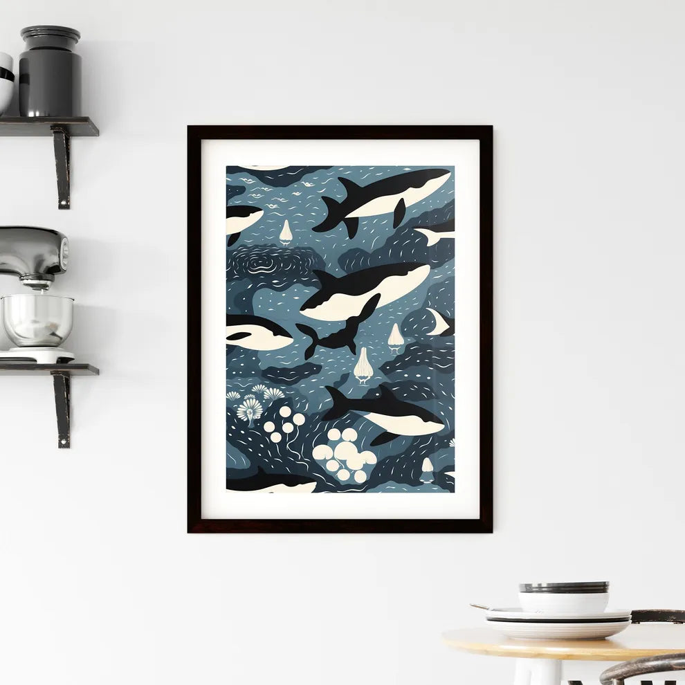 A Poster of orca print poster  Framed Print