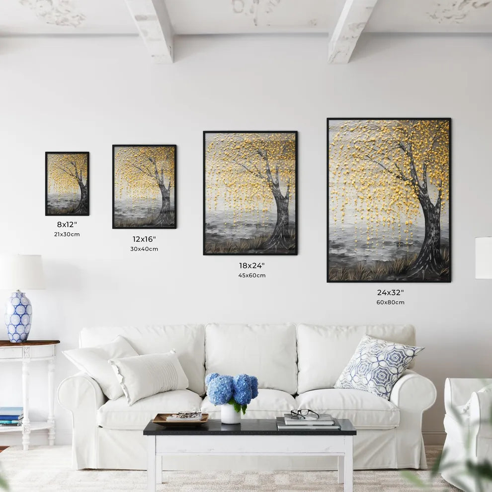 A Poster of an acrylic painting of a yellow  - Kitchen Hangings