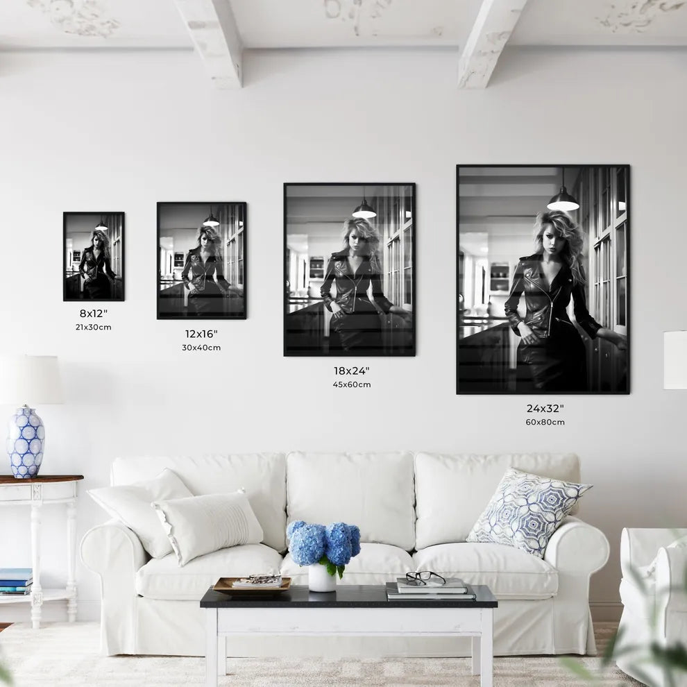 A Poster of leather goddess in a tres chic k - Kitchen Hangings
