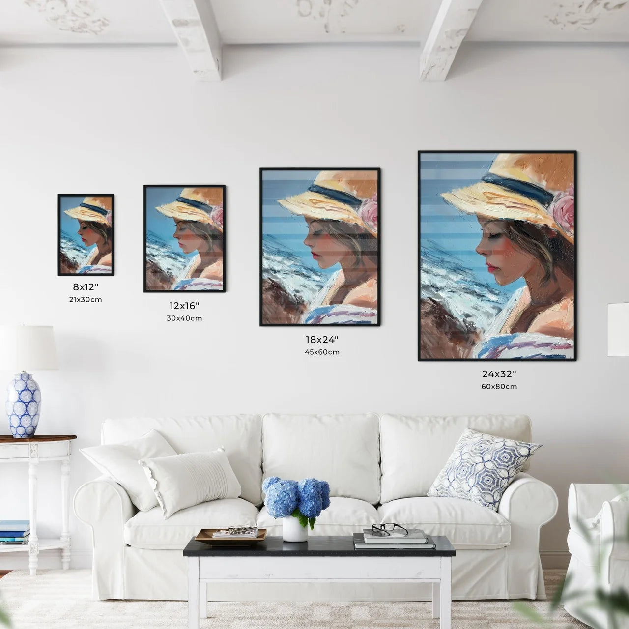 A Poster of pretty lady at the beach - A Wom - Kitchen Hangings