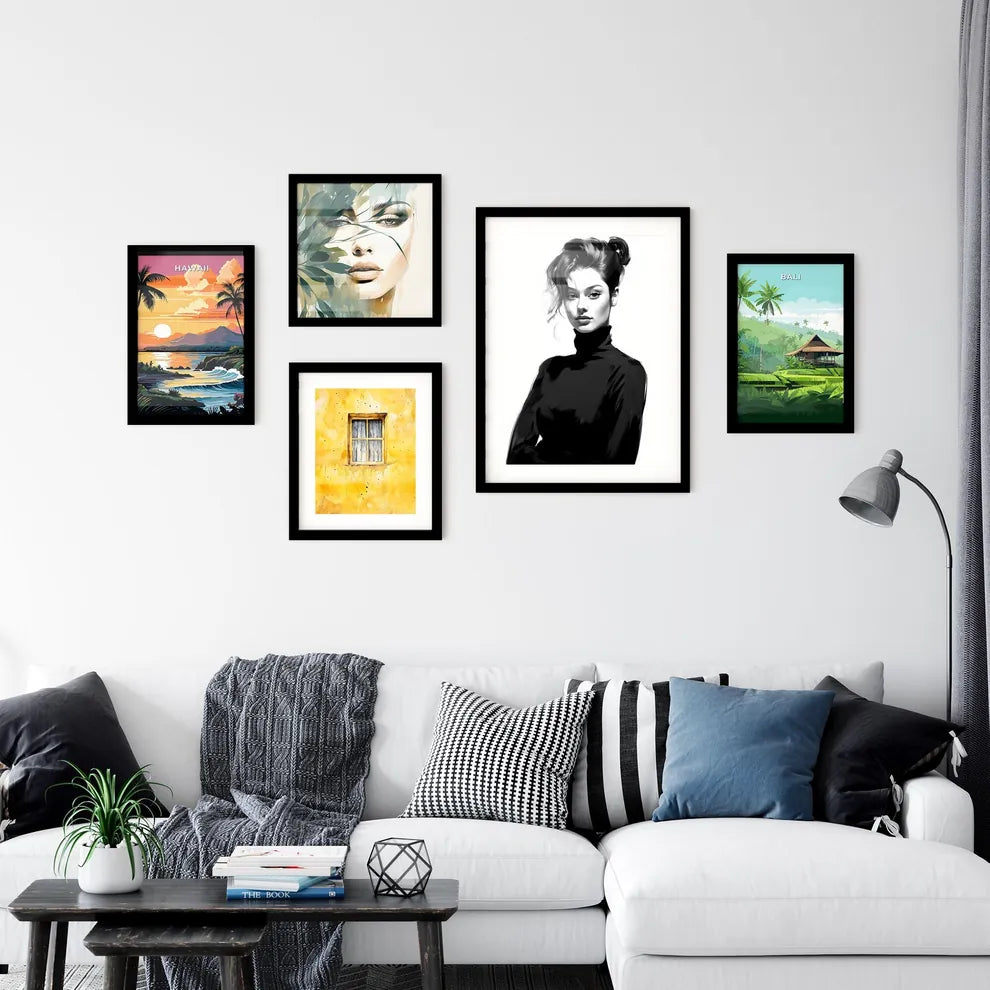 A Poster of beautiful elegant woman in black Wall Art