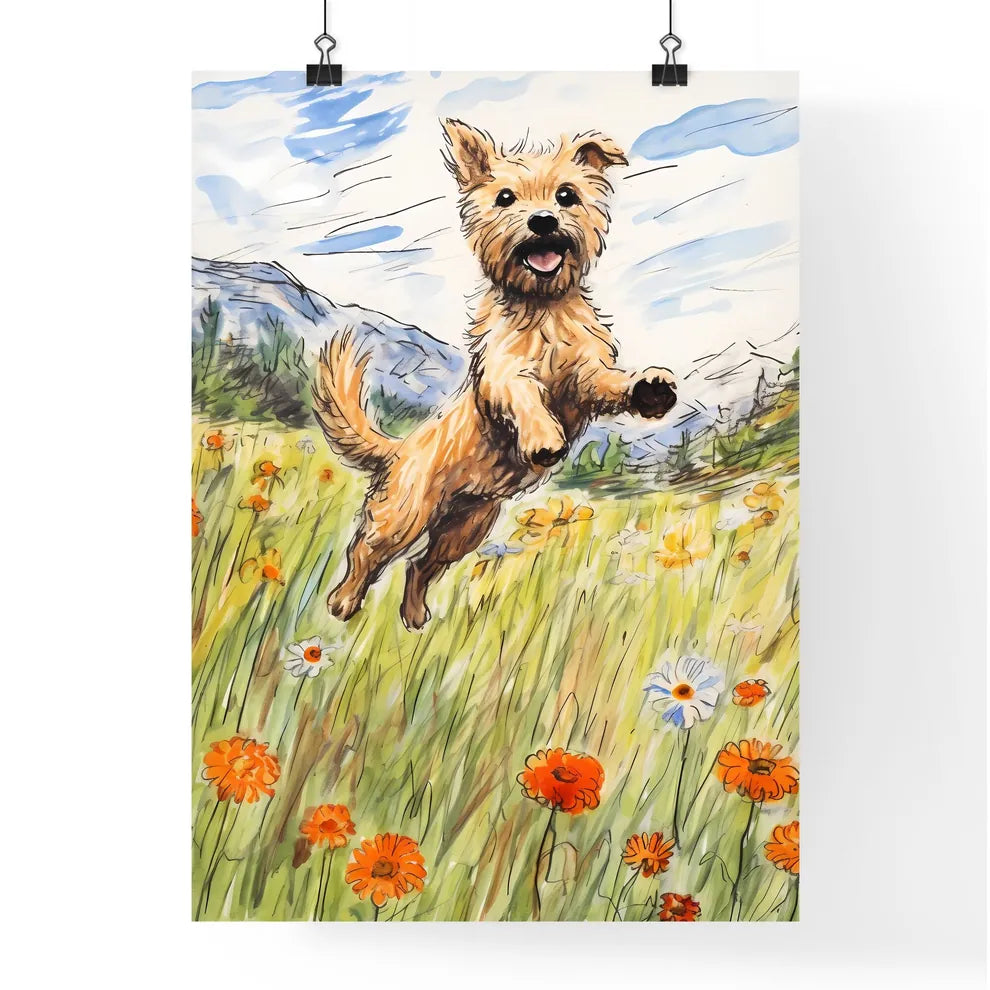 A Poster of funny dog jumping  Poster