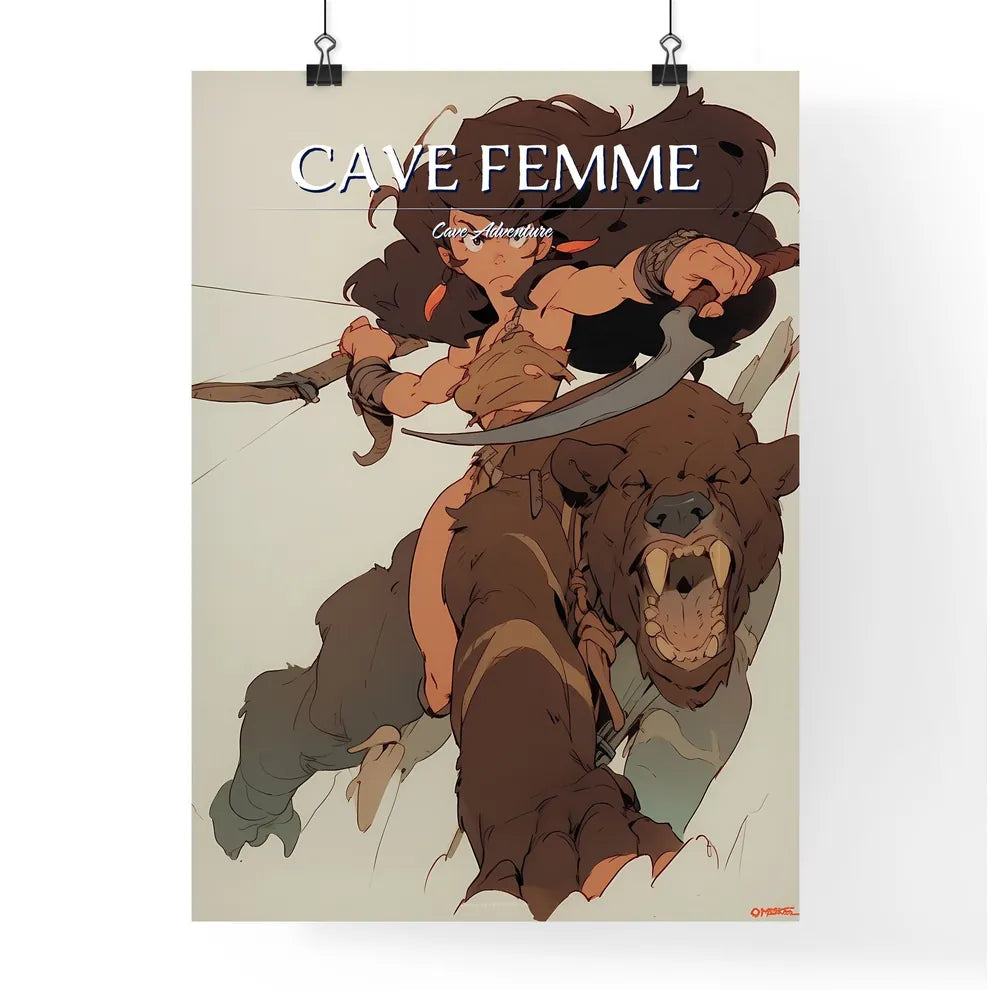 A Poster of beautiful cavewoman  Poster