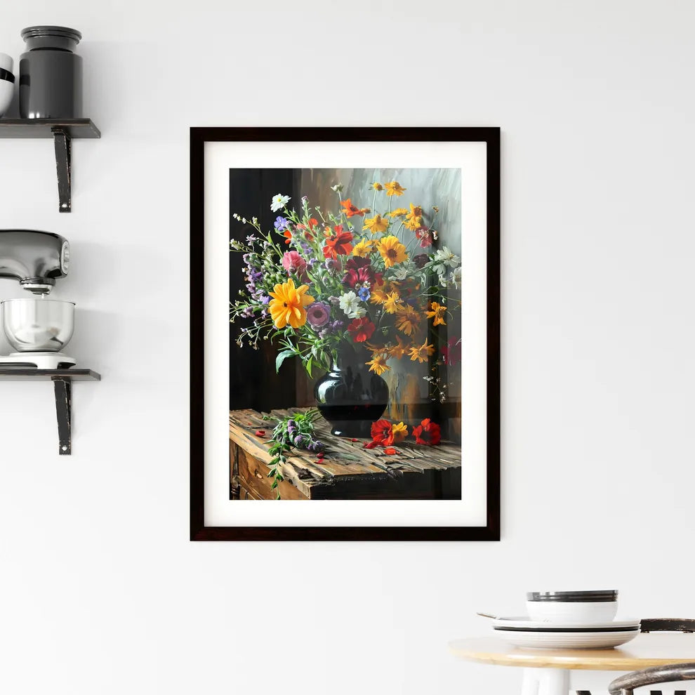 A Poster of flowers - A Vase Of Fl Framed Print