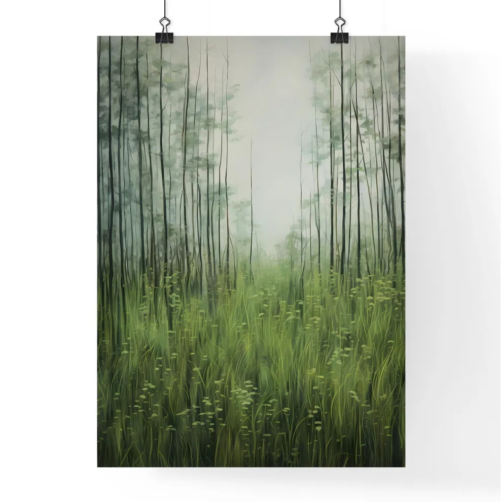 A Poster of a painting with green grass - A  Poster