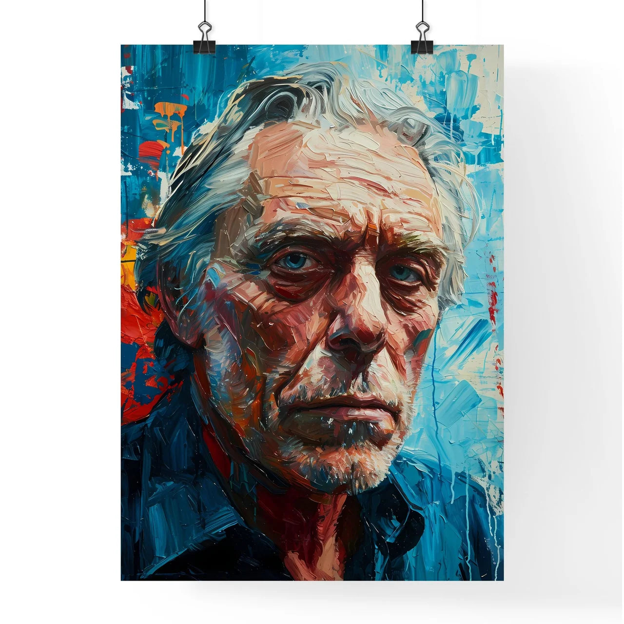A Poster of Charles Bukowski Portrait  Poster