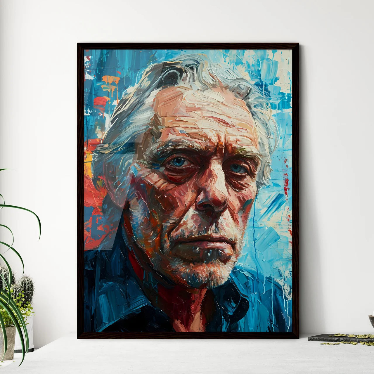 A Poster of Charles Bukowski Portrait  Framed Print