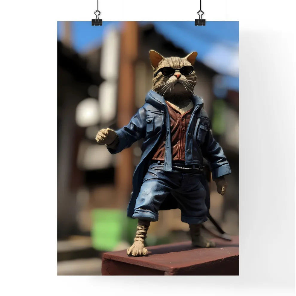 A Poster of A cat wearing sunglasses  Poster