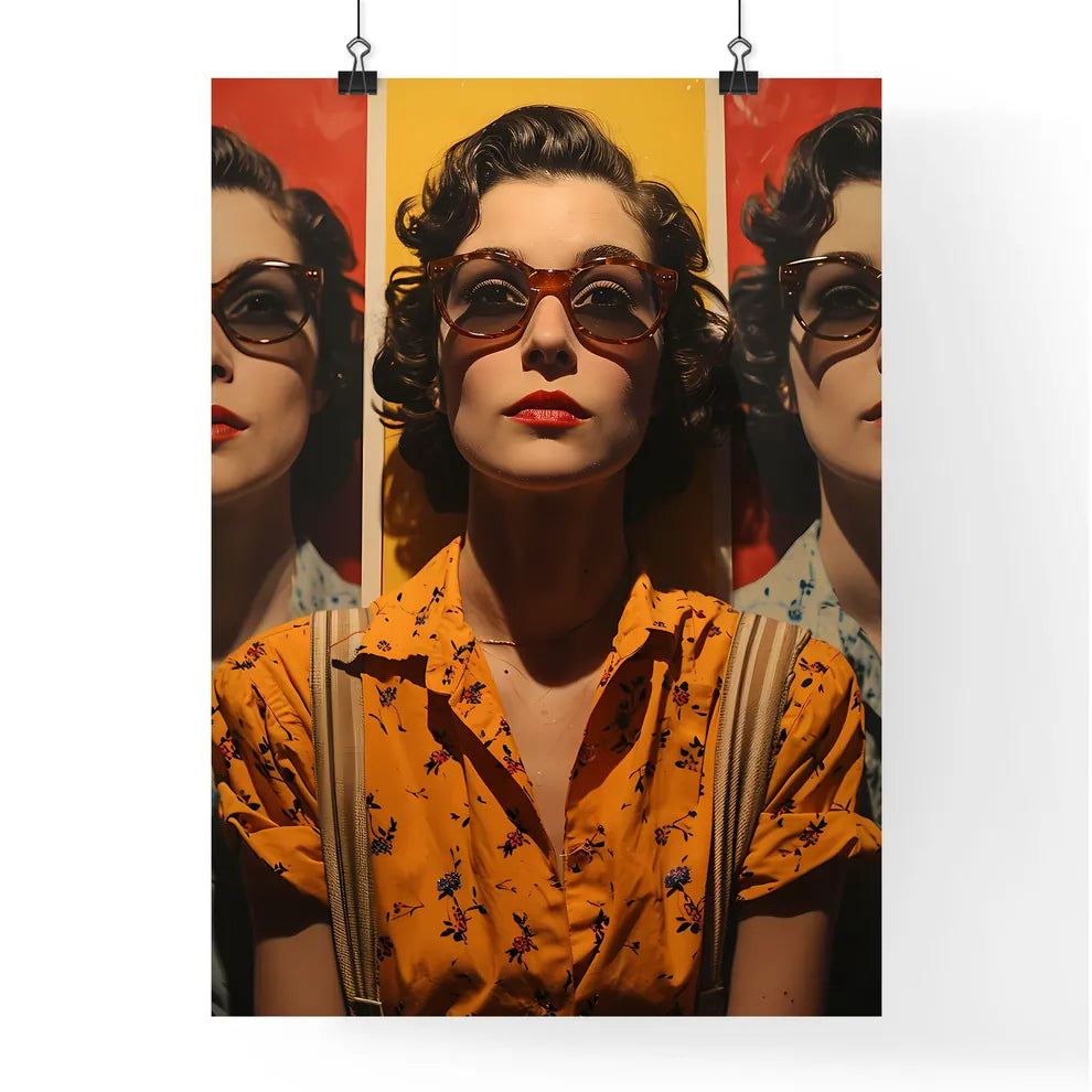 A Poster of shes making silly faces - A Woma Poster