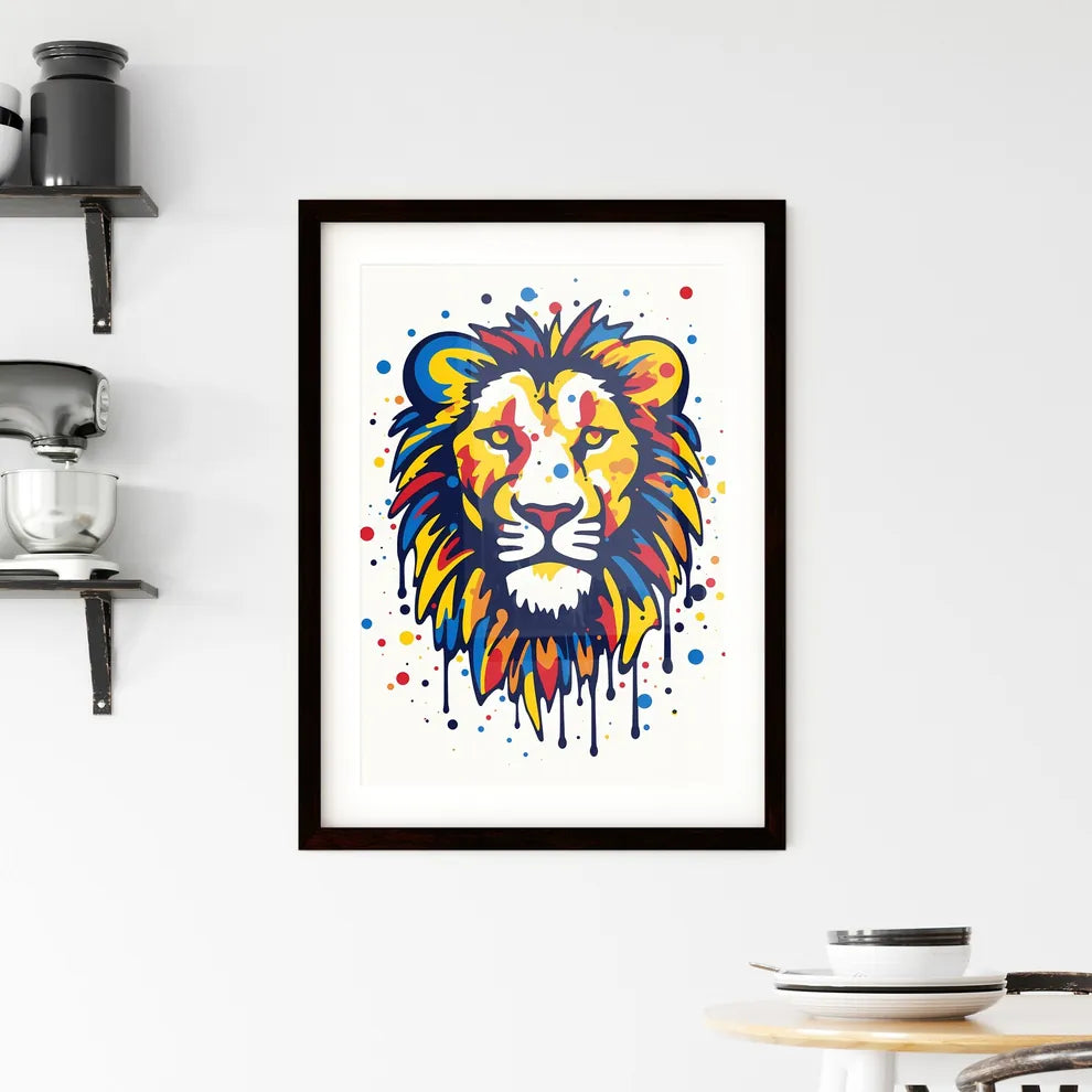 A Poster of minimalist lion art  Framed Print