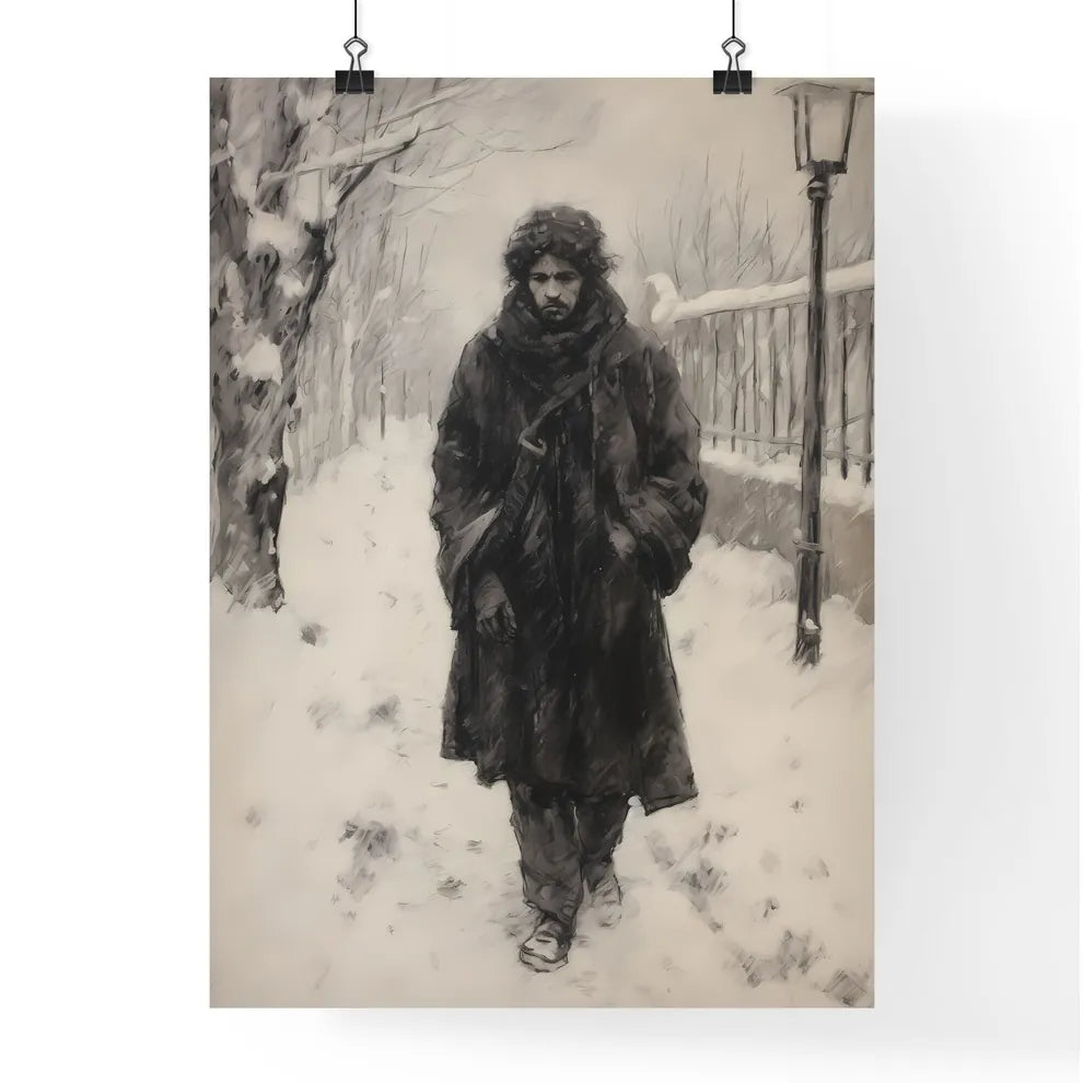 A Poster of charcoal drawing of a boshevik  Poster